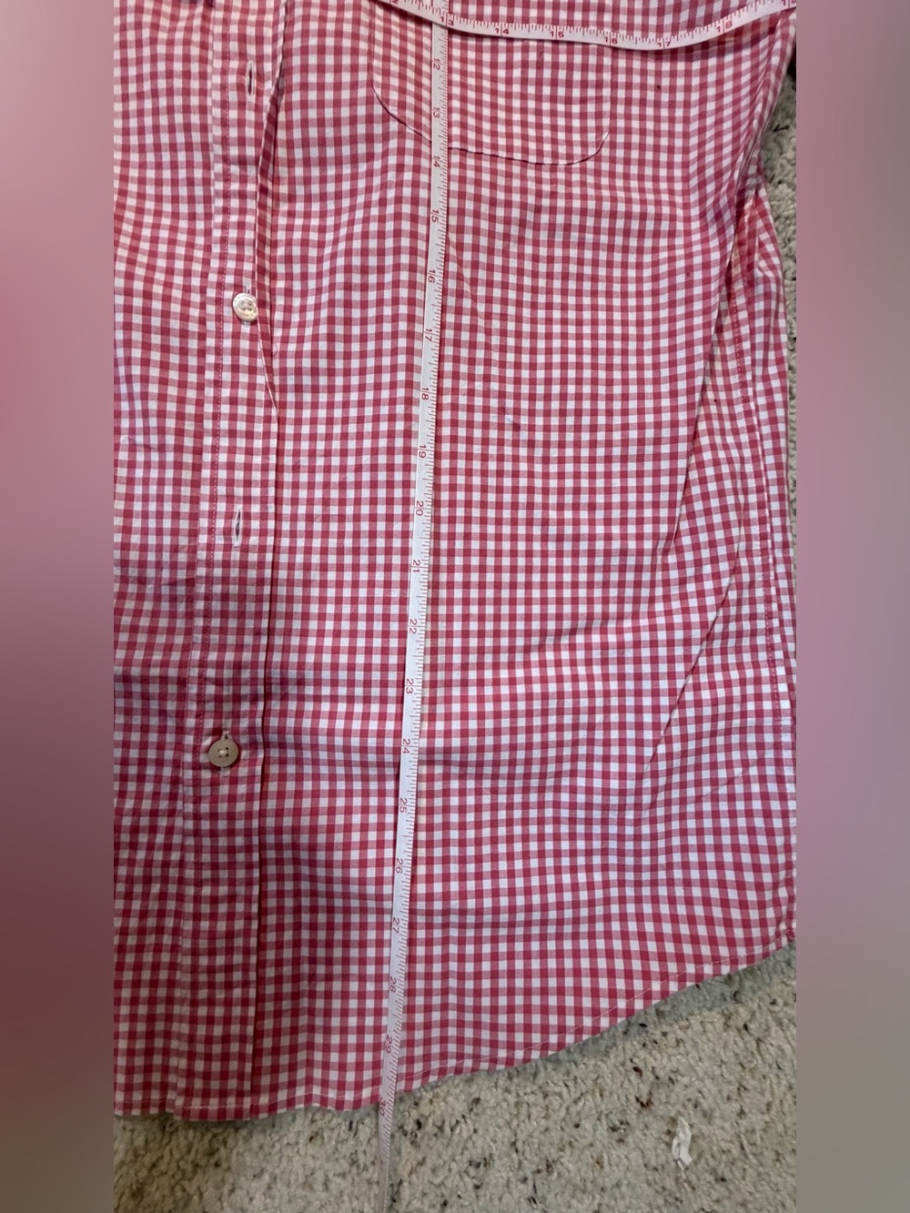 Vineyard Vines Pink Gingham Button-Down Dress Shirt - Picture 7 of 8